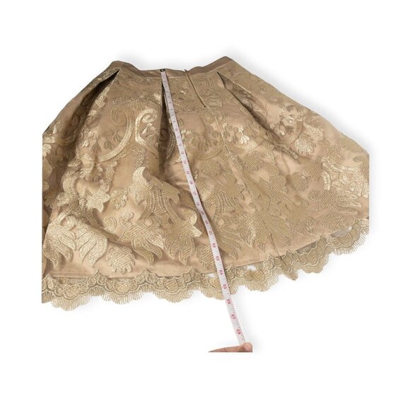 Endless Rose Gold Lace Embroidered Pleated A-Line Skirt M - Picture 4 of 7
